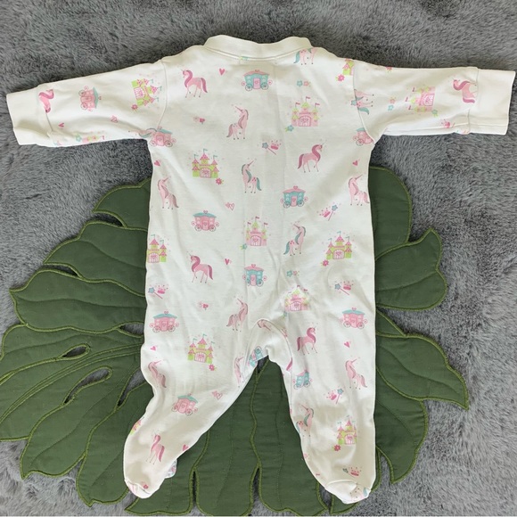 Kissy Kissy Unicorn and Castles Zip Footie - Newborn - Picture 2 of 5